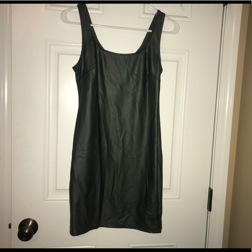 Green Leather Dress